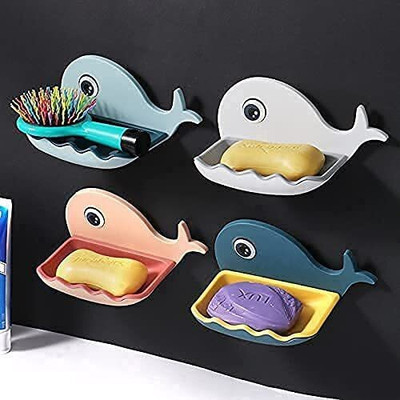 SIGMASTONE Beautiful Fish Shape Soap Dish Case Holder Soap Stand(Multicolor)