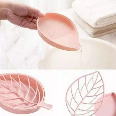 WebDealz Pack of 2Leaf Shape Self Draining Bar Soap Holder x2.12(Random Colour)