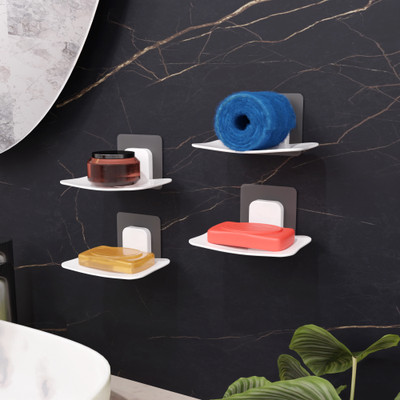QXORE Soap Holder for Bathroom - Self-Adhesive Wall-Mounted Soap Case(White)