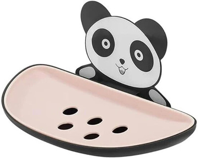 MSVTRADESS Panda design self-drain Soap Holder with Wall Mount Stricker(Multicolor)