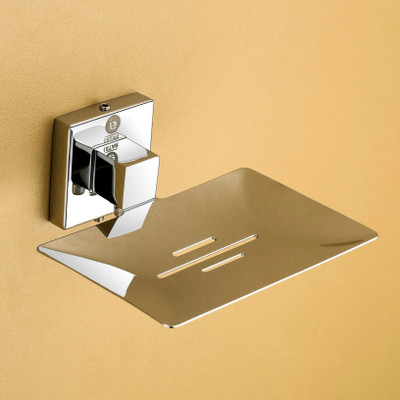 Flipkart SmartBuy 304 Grade Square single Soap dish for Bathroom/ Soap Stand(Chrome) - Pack of 1(Silver)