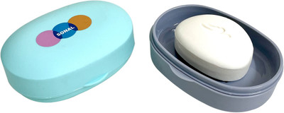 CSM Plastic Soap Case(Grey, Light Blue)