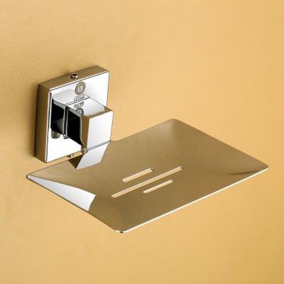 SteelHaven 304 Grade Square single Soap dish for Bathroom/ Soap Stand(Chrome) - Pack of 1(Silver)