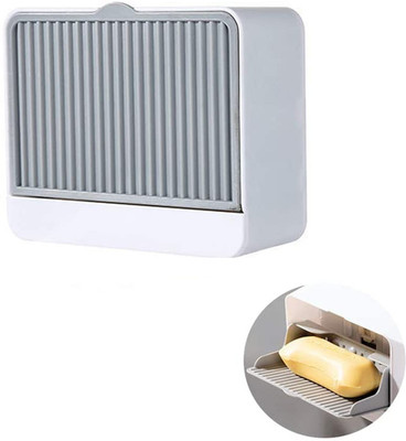 Mezon 1 Grid Flip Soap Box Holder(White, Grey)