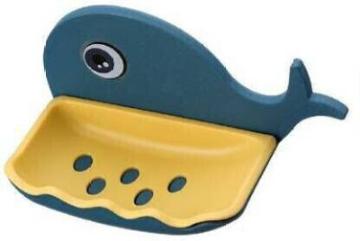 SJK (PACK OF 2)Fish Shape Cute Adhesive Waterproof Wall Mounted Soap Dish(Multicolor)