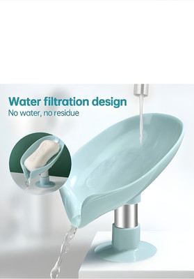 Shreejee Pack of 8 Leaf Shaped Self Draining Suction Cup Mounting Soap Dish X8.02(Random Colour (Pack of 8))