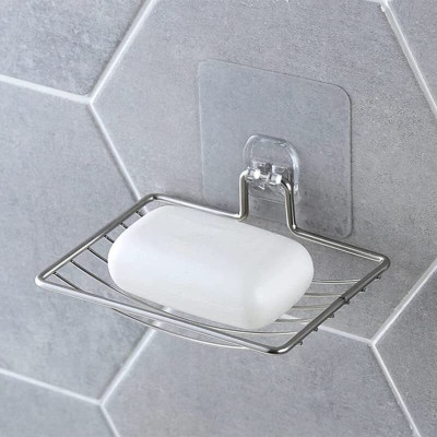 CPEX Self Adhesive Single Layer Stainless steal Bathroom Soap Stand(Multicolor)
