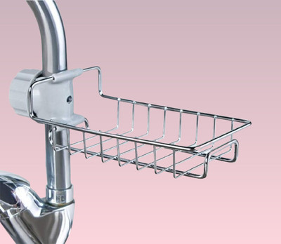 Aelxis Sink Caddy for storing Dish Sponge as well as Soap Bar(Silver)