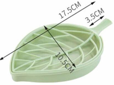 ks trade Pack of 3 Leaf Shape Double Layer Self Draining Bar Soap Holder x3.51(Multicolor)