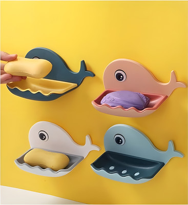 KRAZE Pack of 1 Beautiful Fish Design Double Layer Self Draining Soap Case x1.12(Multicolor)