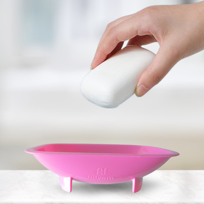 Nitym Products Plastic Soap Case - Set of 3 | Soap Dish - Soap Holder(Pink)