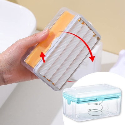 SATSUN ENTERPRISE Soap Dish Laundry Rolling Soap Box Portable Soap Bar Dispenser With Ruber Roller 500 ml Soap Dispenser(Multicolor)