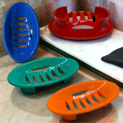 Inside Styles Decorative Soap Dish Tray Soap Case Storage with Drainage for Kitchen Bathroom(Multicolor3)