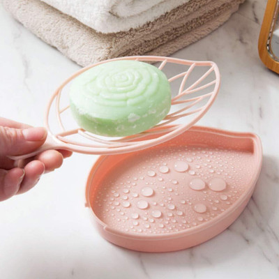 Radha Pack of 3Leaf Shape Self Draining Bar Soap Holder x3.24(Random Colour)