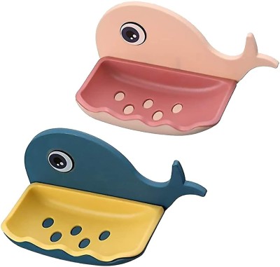 Ryzus Fish Shape Soap Holder for Multipurpose Plastic Dish Holder for Bathroom Accessory(Multicolor)