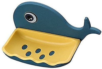KRAZE Pack of 2 Beautiful Fish Design Double Layer Self Draining Soap Case x2.70(Multicolor)