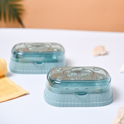 MARKET 99 Market99 Plastic Teal Soap Dish Holders Set of 2(Teal)