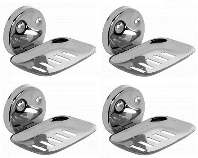 LABATHWAYS Premium Stainless Steel Dish Holder Soap Stand (Pack of 4)(Silver)