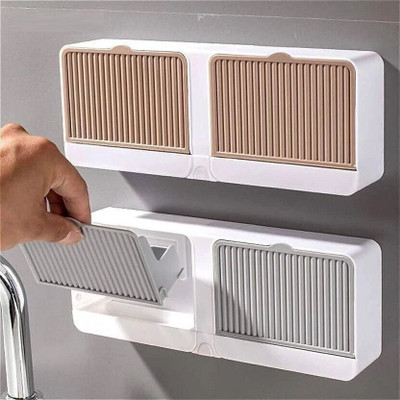 SOFACASA Double Bar Soap Dish with Drainage Box(Multicolor)