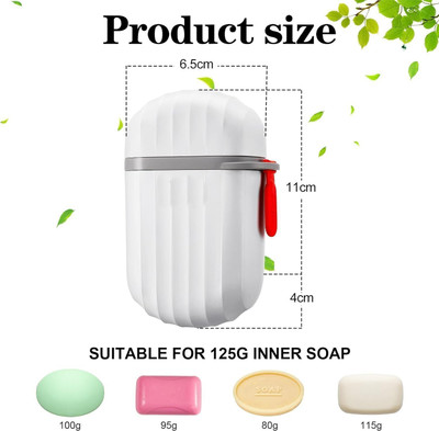 busaji enterprise Pack of 1 Travel Soap Box Travel Soap Holder | Portable Plastic Soap Dish Box(White)