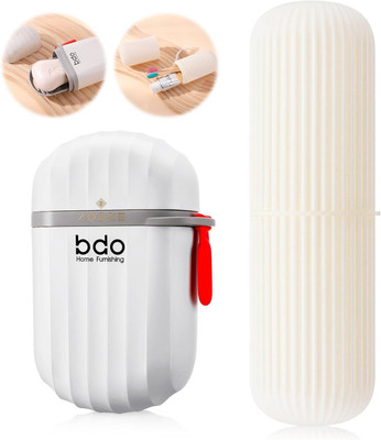 Zollyss Travel Soap Case 1 Soap Box with 1 Toothbrush Case(White)