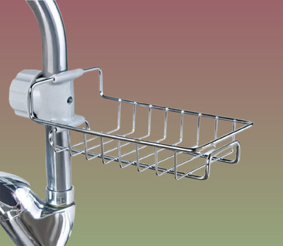 Ruieax Cooking Caddy Sponge while Stainless Detergent Washbasin Steel while Faucet Rack(Silver)