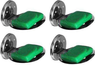 deeplax oval soap Holder/ Soap Dish /Soap Stands/single Soap Dish/Soap Case set of 4 pcs(chrome finihsed color, Silver)