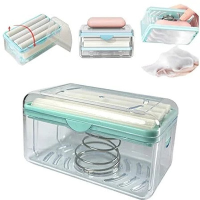 SATSUN ENTERPRISE Soap Dish Laundry Rolling Soap Box Portable Soap Bar Box Dispenser(Multicolor)