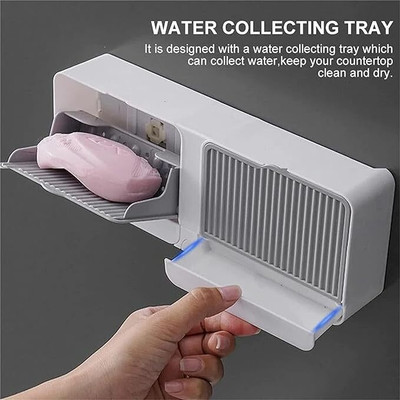LILA ENTERPRISE Plastic Wall Mounted Double Bar Bathroom Soap Holder Soap Box with Lid(Multicolor)