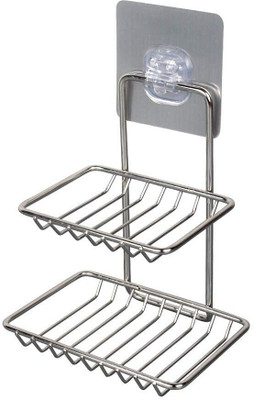 SIDDIVINAYAK CREATION 2 Layer Bathroom SOAP Holder(steel)