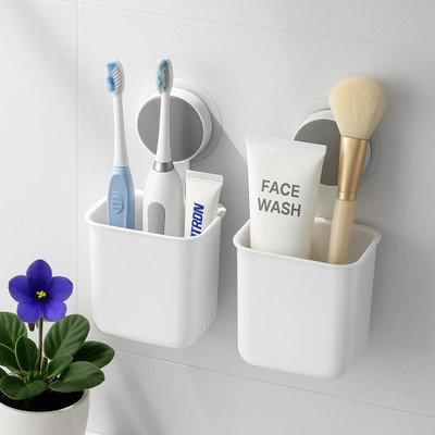 ZENOVISTA Plastic Toothbrush Holder(Wall Mount)