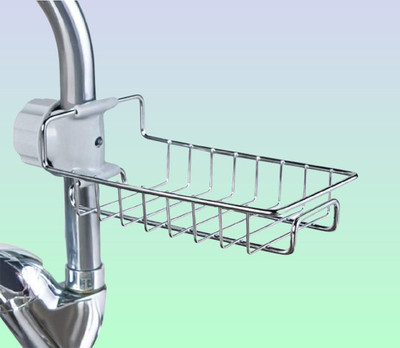 Vaynvx Cooking while Tap Washbasin while Cleaning Pad Soap Holder Steel Stainless Stand(Silver)
