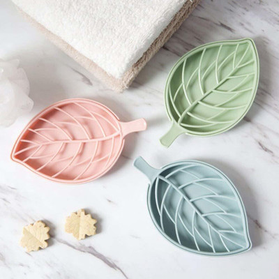 ks trade Pack of 3Leaf Shape Double Layer Soap Dish Case Holderx3.48(Multicolor)