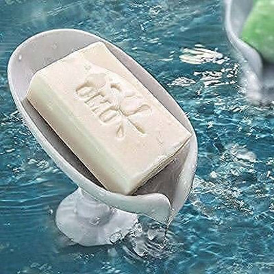 STAR VENTURE Leaf Shaped No Drill/No Screw Self Draining Soap Holder X1.130(Random Colour (Pack of 1))