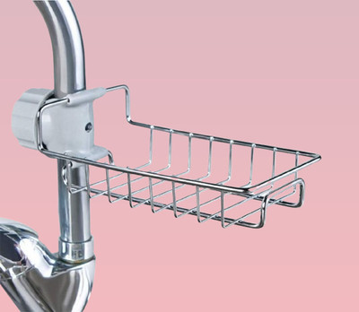 Rudrvax Cooking Holder Steel while Tap Sponge Basin Steel as well as Soap Holder(Silver)