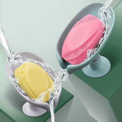 GreenLife Leaf Shaped No Drill/No Screw Self Draining Soap Holder X3.15(Random Colour (Pack of 3))