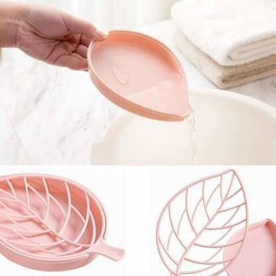 firstdemand Pack of 2Beautiful Leak Proof Leaf Shape Double Layer Soap Casex2.14(Multicolor)