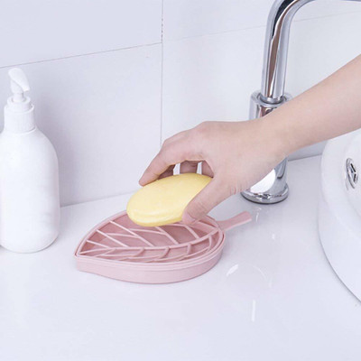 Shreejee Pack of 3Leaf Shape Self Draining Bar Soap Holder x3.49(Random Colour)