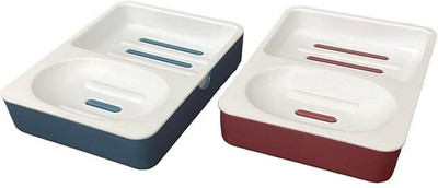 CSM Twin Soap Case Set of 2 plastic soap holder(White)