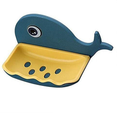 Corevalue Pack of 1 Beautiful Fish Design Double Layer Self Draining Soap Case x1.33(Multicolor)