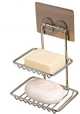 RUDRA IMITATION CRAFT 2 Layer Metal Soap Box(Silver)