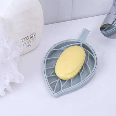 ks trade Pack of 3Beautiful Leak Proof Leaf Shape Double Layer Soap Casex3.15(Multicolor)
