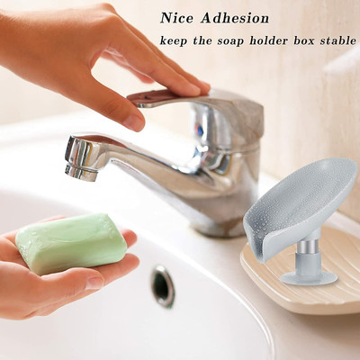 KRAZE Pack of 4 Lotus Leaf Shaped Suction Cup Mounting Soap Dish X4.11(Random Colour)