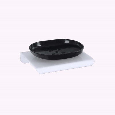 Sarvatr Acrylic Soap Dish/Stand/Holder(Black)