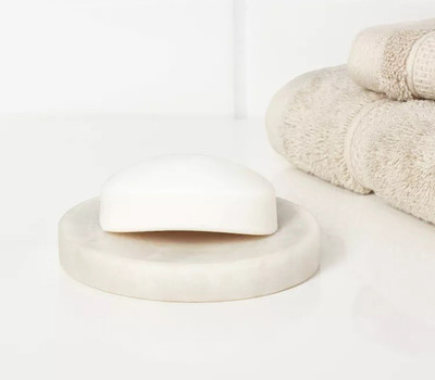 CPUC Marble Soap Dish | Soap Case | Soap Holder for Bathroom Wash basin Tub Kitchen(White)