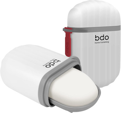 RUDRO IMPEX Soap Storage Container Household Soap Dish with Cover for Bathroom (pack of 2)(White)