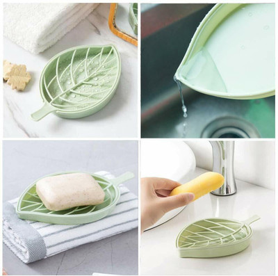 SJK (Pack of 2) Lotus Leaf Shaped Suction Cup Mounting Soap Dish 528(Multicolor)