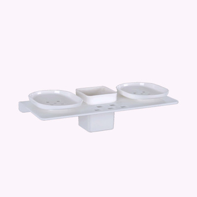 Sarvatr Acrylic Toothbrush Toothpaste Soap Dish(White)