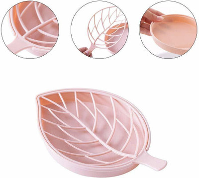 WebDealz Pack of 1Leaf Shape Self Draining Bar Soap Holder x1.17(Random Colour)