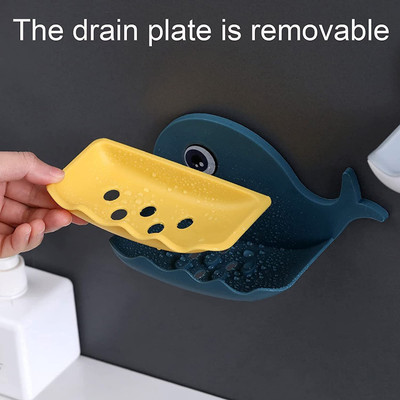 KRAZE Pack of 2 Beautiful Fish Design Double Layer Self Draining Soap Case x2.58(Multicolor)